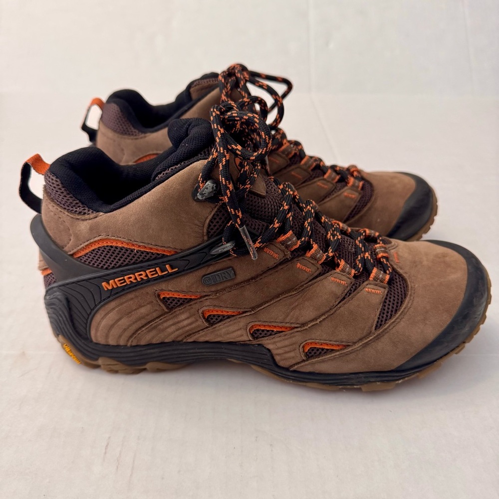 Merrell Mens Chameleon 7 Mid Waterproof Hiking Boots  J84271 Tan Brown Size 8.5